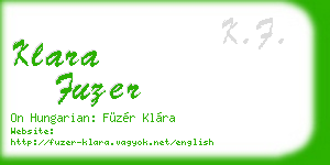 klara fuzer business card